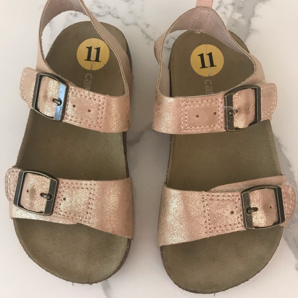 Rose gold carters sandals size 11